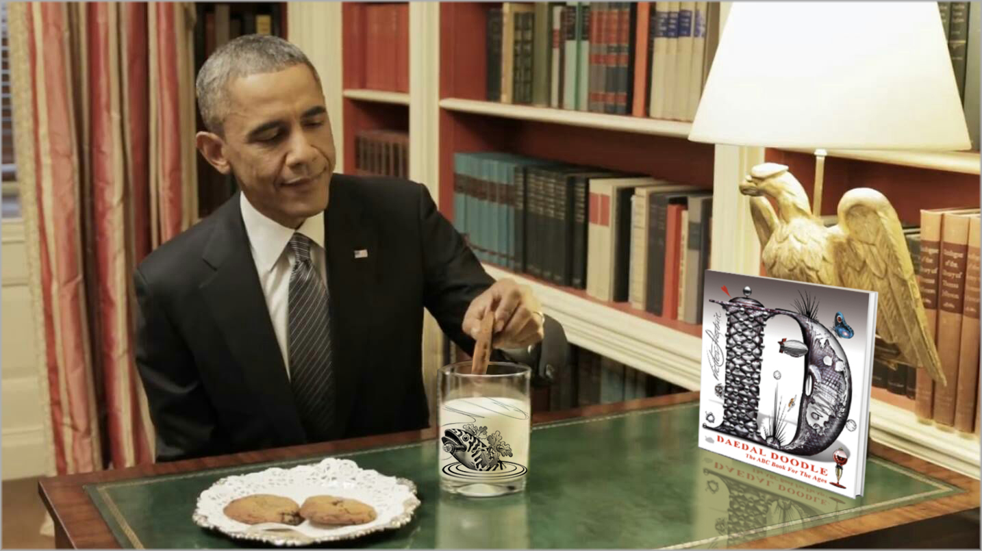 Obama Eating Cookies with Daedal Doodle