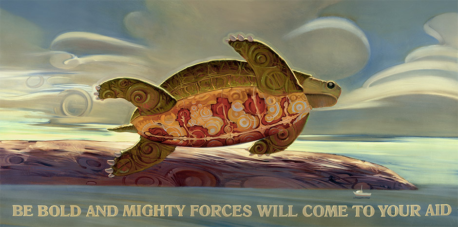 Tom Over Manana, one of Victor's Turtle Series of paintings